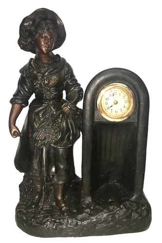 Pendule 1900 plâtre - en, plein