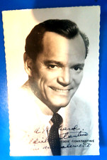 AUTOGRAPHE DE EDDIE CONSTANTINE SUR CARTE POSTALE FORMAT  9 X 14 CM