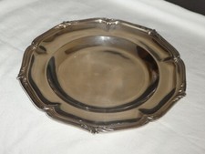 Plat plat 32 cm XIXème VICTOR SAGLIER en métal argenté décor FEUILLAGE