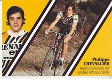 CYCLISME carte cycliste PHILIPPE CHEVALLIER équipe RENAULT elf GITANE 1982