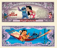 LILO et STITCH BILLET 1 MILLION DOLLAR US ! Collection WALT DISNEY Dessin Animé