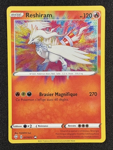 Carte pokémon reshiram - carte,