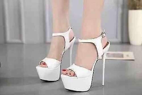 Sandales blanc poli cuir - sandales,