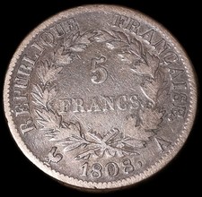 5 Francs 1808 A Napoléon Ier