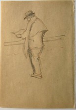 DESSINS CRAYON . étude personnage. Ca 1920. Dse67