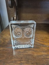 Presse Papier Signé Nancy Chouette Hiboux En Verre déco ancien bureau daum
