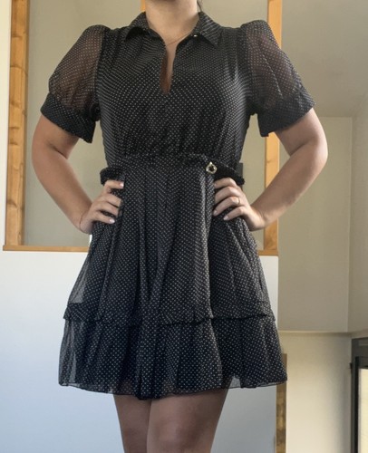 Robe noire pois blanc - noire,