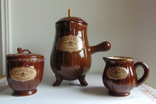 Chocolatière faïence + pot à lait + pot à chocolat