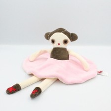 Doudou plat poupée Anna Ballerine rose blanc marron ESTHEX - 22561