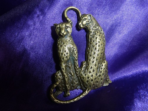 Pendentif panthères laiton - pendentif, en
