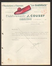 ANGOULEME (16) Usine de CHAUSSONS / PANTOUFLE "LA CHARENTAISE / J. COUSSY" 1936