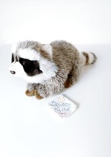 Peluche/Doudou Raton Laveur Marron Chiné Blanc Noir 45*16cm WWF Anna Club Plush