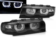 Paire de feux phares BMW serie 7 E38 94-01 angel eyes Led noir