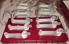 Vannes le Châtel FRANCE : 12 porte couteaux vintage en cristal : Chien / Caniche