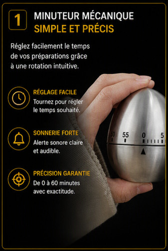 Minuteur cuisine mécanique - minuteur,