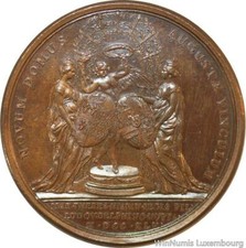 V0014 Rare Medal Spain Mariage Dauphin Marie-Thérèse d'Espagne Louis XV 1745 UNC