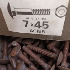 25 boulons Poelier     7x45   ,  Marque LFBF  , NOS 