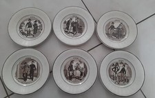 JOLI LOT DE 6 ANCIENNES ASSIETTES FAÏENCE DIGOIN SARREGUEMINES DEVINETTES 