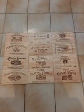 Lot de 12 estampes bois façades caisse vin