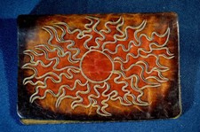 Carnet en cuir rechargeable 6 anneaux classeur Vintage Motif Soleil