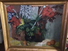 Huile sur toile "bouquet de fleurs "signée Renée Aspe 