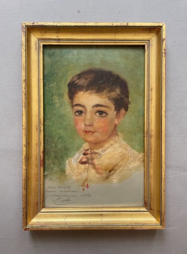 Portrait enfant huile - huile, sur