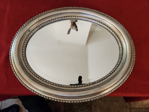 Miroir vintage ovale argenté - vintage,