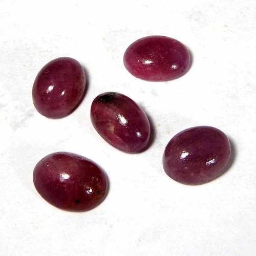Bague cabochon ovale - , rubis