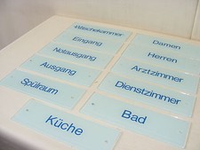 Ancien Panneau En Verre, Panneau De Porte 'Bad' En Verre 25x8cm