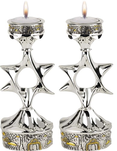 Chandeliers shabbat bougeoirs - chandeliers,