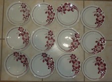 12 anciennes assiettes à dessert faïence céramique Saint-Amand ceranord 50-60's