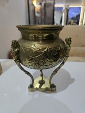 Brûle-parfum / Pot décoratif en laiton signé RAULIN – Style Art Nouveau