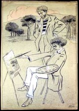 PEINTRE MODERNISTE. ENCRE ET