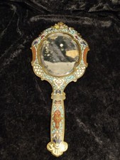 Face à main miroir monté sur bronze en émail cloisonné, Napoléon III