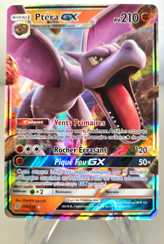 Carte pokémon ptéra - carte, gx