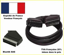 2,50m Câble Cordon péritel prise 21 BROCHES Mètres MALE/MALE Blindé-DVD VHS (A2)