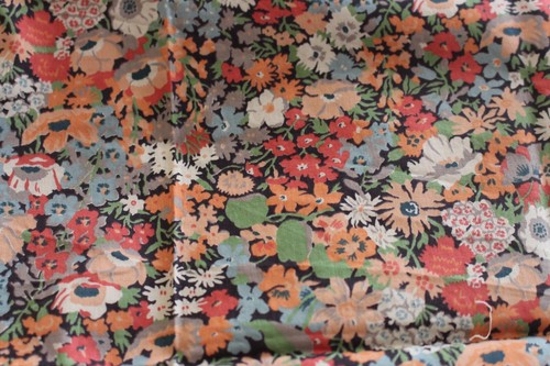 Ancien tissu fond noir genre - tissu,