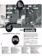PUBLICITE ADVERTISING  1959   MINVIELLE  meubles