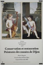 Enfant au violon et enfant à la partition musicale par Laurent de la Hyre 1983