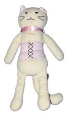 Doudou Chat blanc rose Chantal