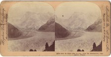 Mer de Glace Chamonix France Photo Stereo Stereoview Papier Citrate Vintage 