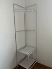 meuble d'angle blanc, penderie, crochets pour vêtements (4 grands et 10 petits)