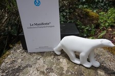 POMA02 OURS BLANC  FIGURINE FRANCOIS POMPON SCULPTEUR LE MANIFESTE  17 CM