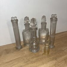 Lot De 6 Différents Anciens Flacons En Verre Flacons D’apothicaire Pharmacie
