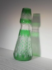 Ancien grand vase cristal taillé couleur vert Baccarat ou Val Saint ST Lambert