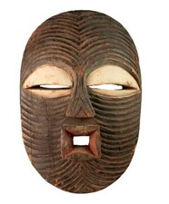 Masque Luba Kifwebe africain 33 cm Art tribal traditionnel #17318