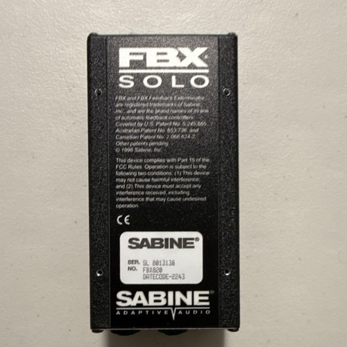 Sabine fbx solo 820 - fbx, sl-820