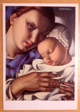 TAMARA DE LEMPICKA Mére et enfant  carte postale art postcard 