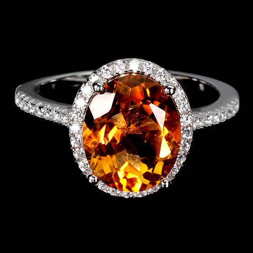 Bague gemme citrine - bague,