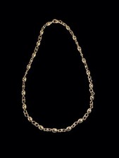 Superbe collier ras du cou en plaqué or maille grain de café 43 cm